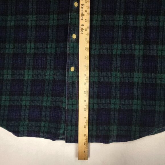 Vintage Tommy Hilfiger Flannel Shirt Jacket Men XXL Overshirt Green Blue Plaid - Picture 6 of 9